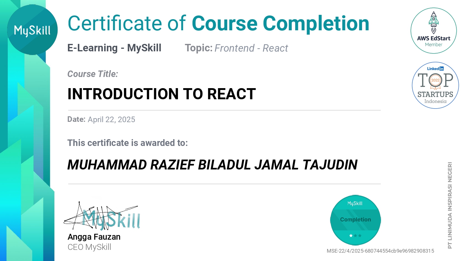 Certificate 3